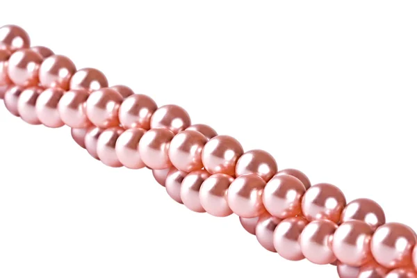 O fio overwound de pérolas cor-de-rosa — Fotografia de Stock