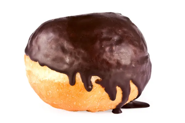 Sobremesa, donut em esmalte de chocolate — Fotografia de Stock