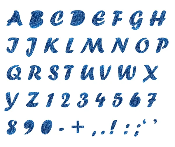 Koyu mavi cam, mektuplar üzerinde ayaz desen — Stok fotoğraf