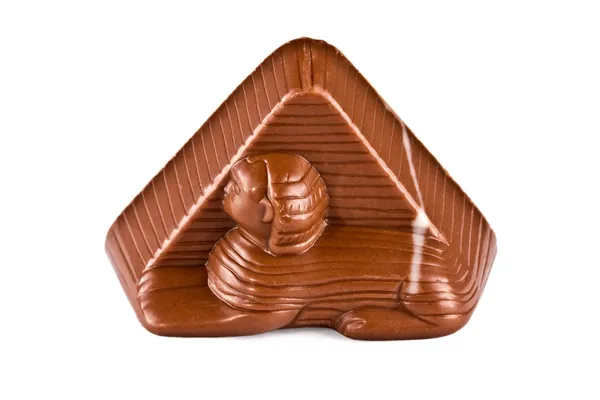 Sphinx of chocolate close up isolated — Stock Photo, Image