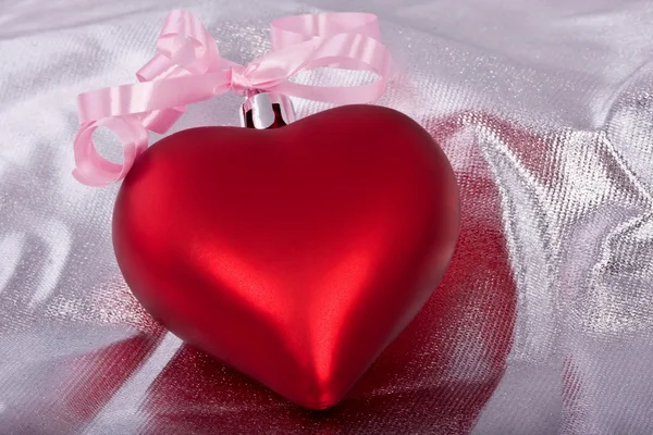 Christmas red heart with tape — Stock Photo, Image