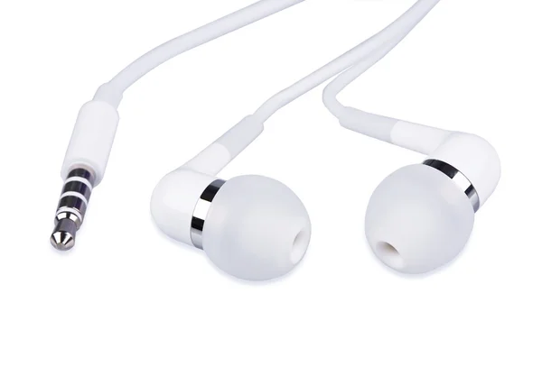 Modern ear-phones a plug on the white — Stock Photo, Image