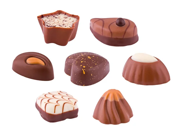 Set of chocolates on the white — Stock Photo, Image