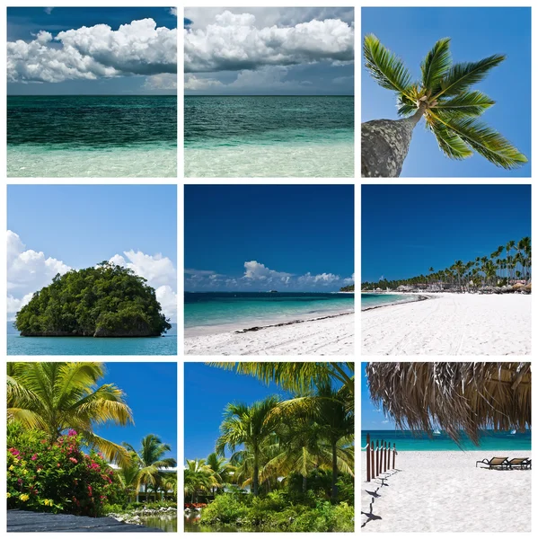Prachtige tropische landschappen thema collage — Stockfoto