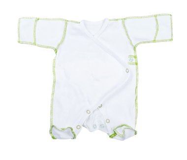 Beyaz arka planda bebek kıyafetleri