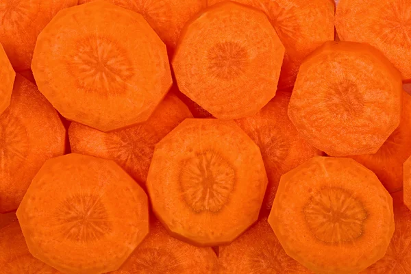 Круги разрезанной сырой моркови — стоковое фото