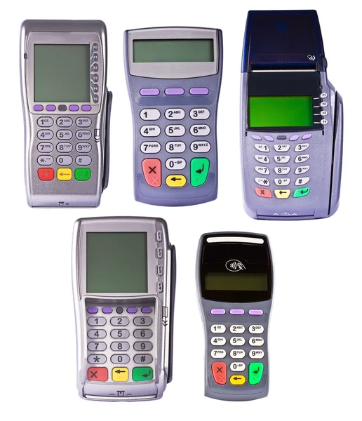 Payment terminals for payment of purchases — Stock Photo, Image