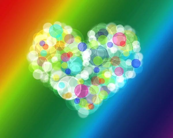 Abstrakt hjärta bakgrund i regnbågens färger — Stockfoto