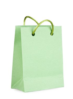 Beyaz alışveriş ile yeşil çanta