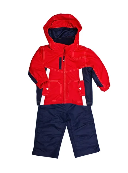 Bright children's jacket and trousers isolated on the white — Stock Photo, Image
