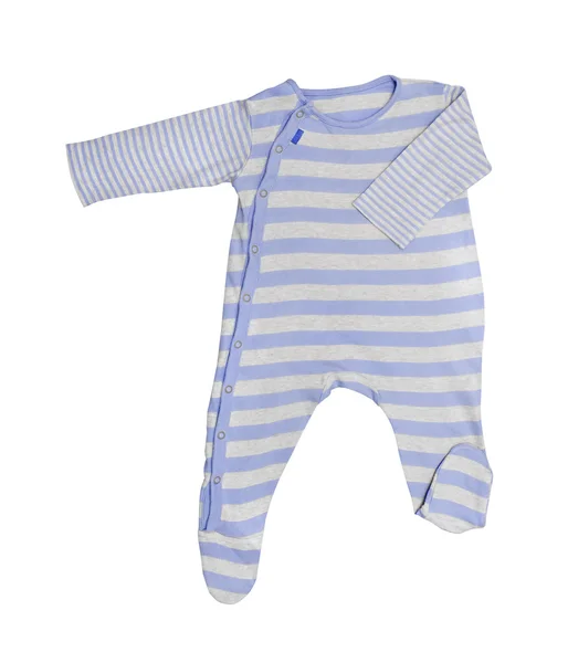 Vêtements de bébé bleu isolé sur fond blanc — Photo