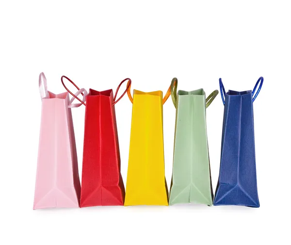 Sacos de compras multicoloridos sortidos — Fotografia de Stock