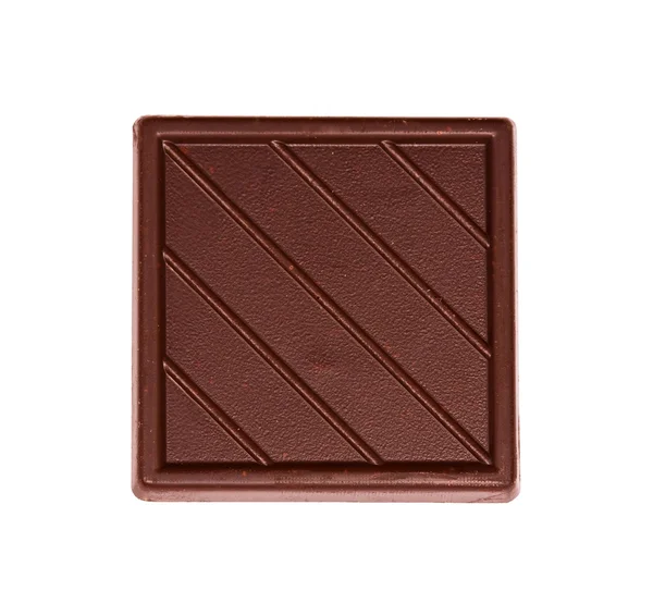 Tegel van donkere chocolade op de witte achtergrond — Stockfoto