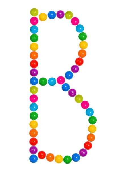 Letter B from plastic children's balls — Stock Photo, Image