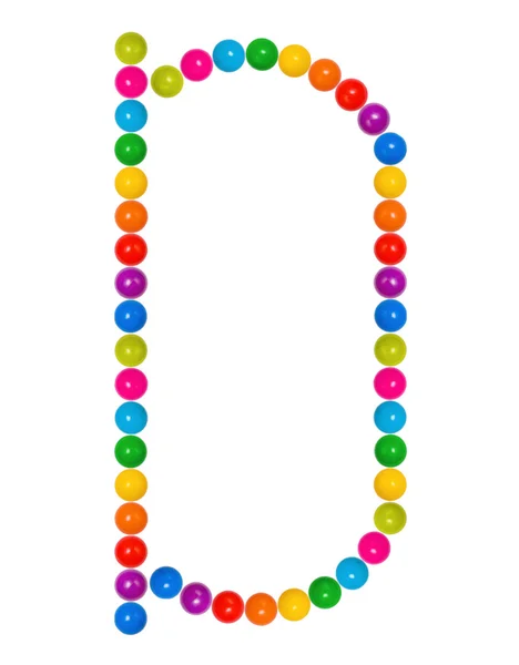 Litera D z kulki plastikowe dla dzieci — Zdjęcie stockowe