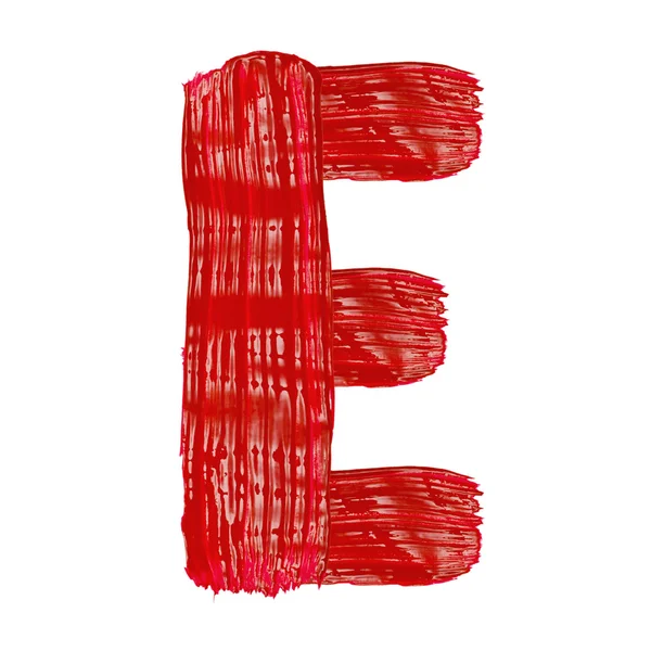 The bright letters E drawn by paints — Stock Photo, Image