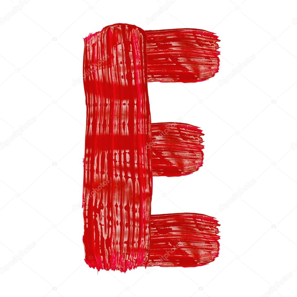The bright letters E drawn by paints