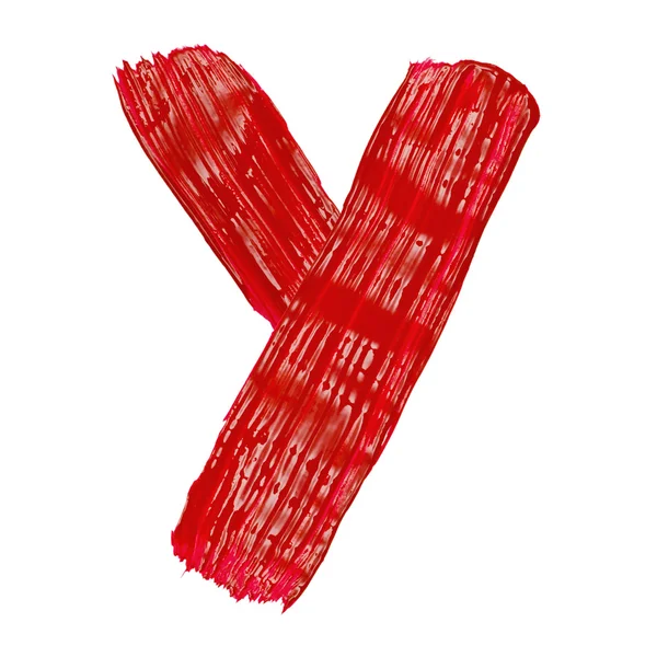 The bright letters Y drawn by paints — Stock Photo, Image