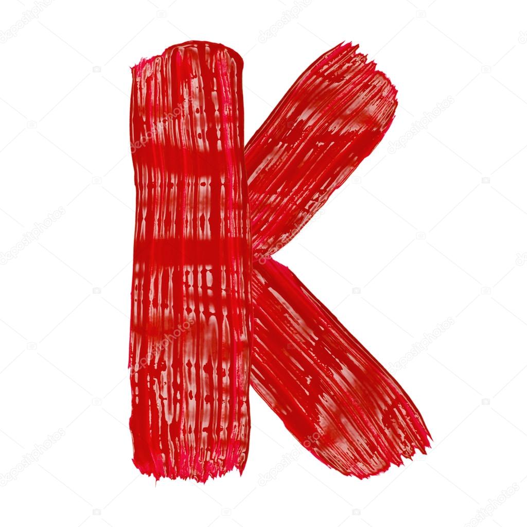 The bright letters K drawn by paints