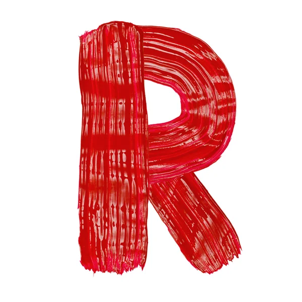 Jasne litery r przez farby — Zdjęcie stockowe