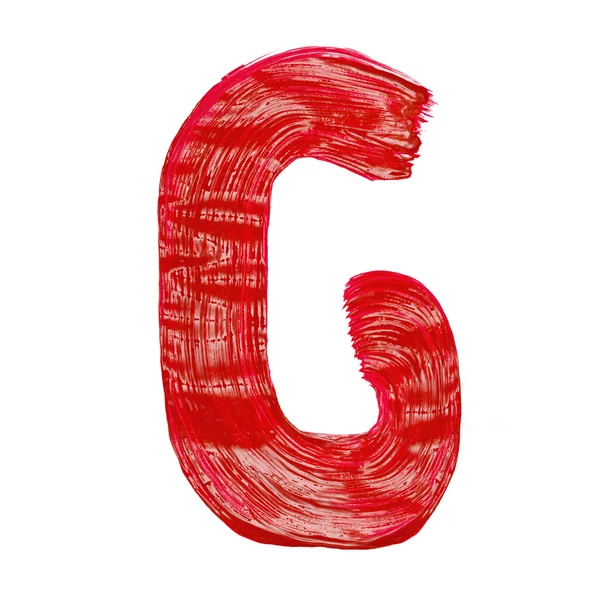 Den ljusa bokstäver g dras av färger — Stockfoto