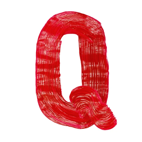 The bright letters Q drawn by paints — Stock Photo, Image