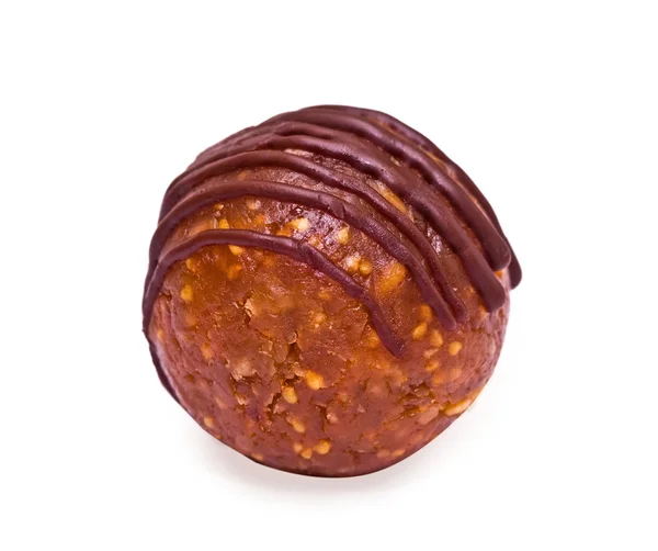 Chocolate una ronda dulce sobre un fondo blanco —  Fotos de Stock
