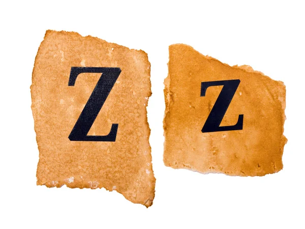 Заголовок і велика літера Z на старому папері — стокове фото