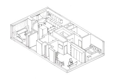 Kroki, isometry ve liner, daire planı