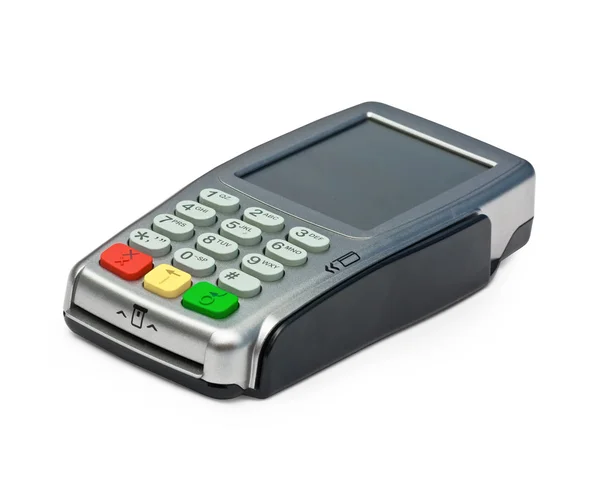 Modern bank terminal on the white — Stock Photo, Image