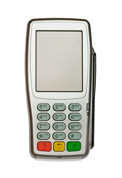 Moderne bank terminal op de witte — Stockfoto