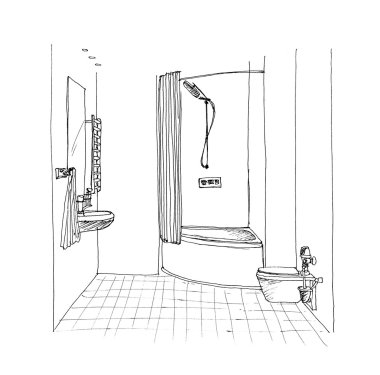 grafik taslak bir banyo