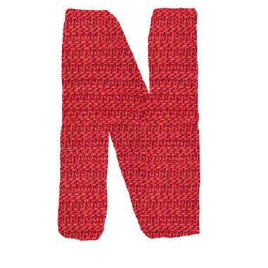 letter N alphabet, knitted spokes structure clipart