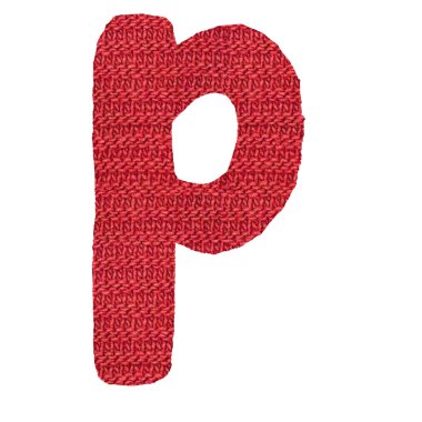 harf p alfabesi, tekerlek teli yapısı örme