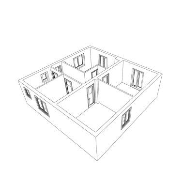 gösteren bir apartman mimari model