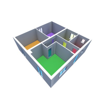 Architecture model showing an apartment clipart