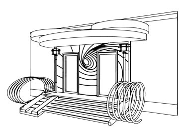 restoranda bir giriş kroki