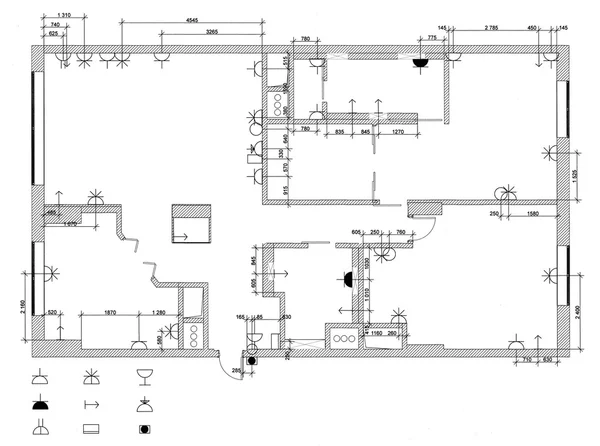 The electric equipment plan for apartment — Stock fotografie