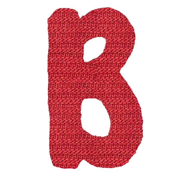 Letter B alphabet, knitted spokes structure — Stock Photo, Image