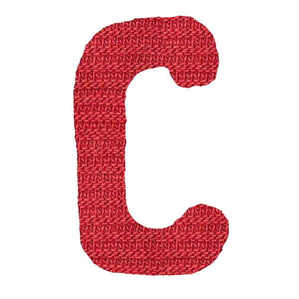 Letter C alphabet, knitted spokes structure — Stock Photo, Image