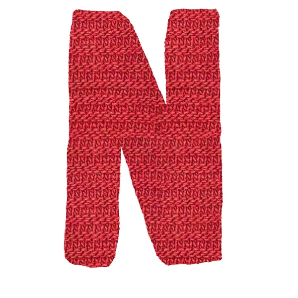 Letter N alphabet, knitted spokes structure — Stock Photo, Image