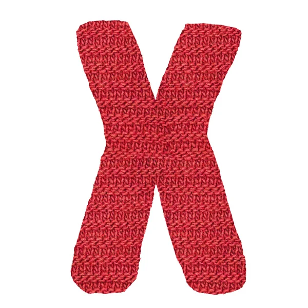 Letter X alphabet, knitted spokes structure — Stock Photo, Image