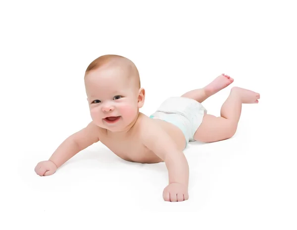 Newborn baby on white — Stock Photo, Image