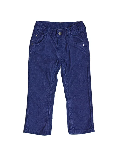 Children's wear - blue velveteen trousers — Stock Photo, Image