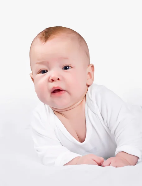 Portrait of the kid on a white background — Stock Photo, Image
