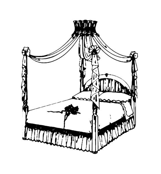 Náčrt postel — Stock fotografie