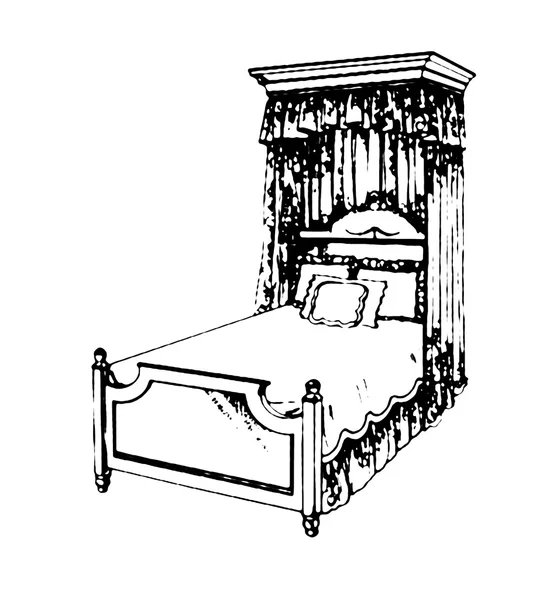 Ескіз ліжко — стокове фото