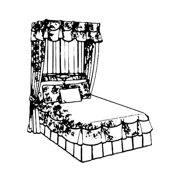 Szkic łóżko — Zdjęcie stockowe