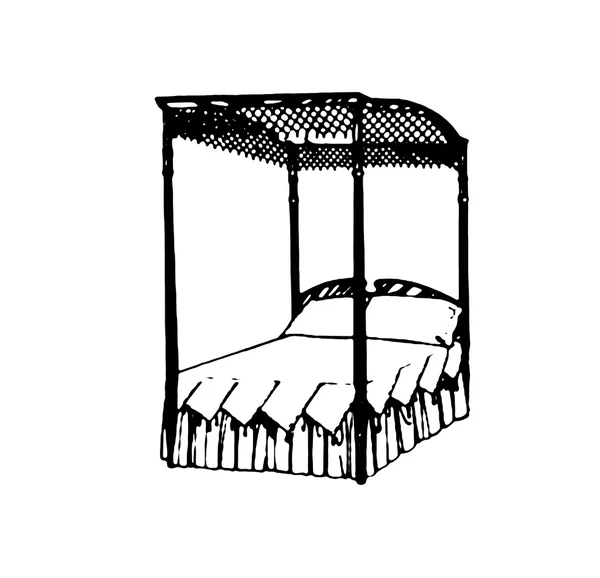 Ескіз ліжко — стокове фото