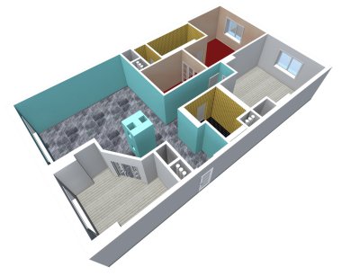 gösteren bir apartman mimari model